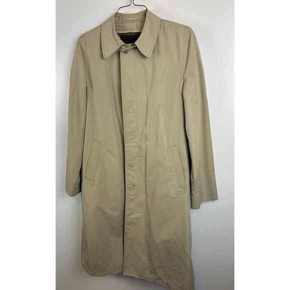 Vintage Raintamer XLT Mens Trench Coat Beige Long Removable Liner XL TALL Mob - Picture 2 of 13